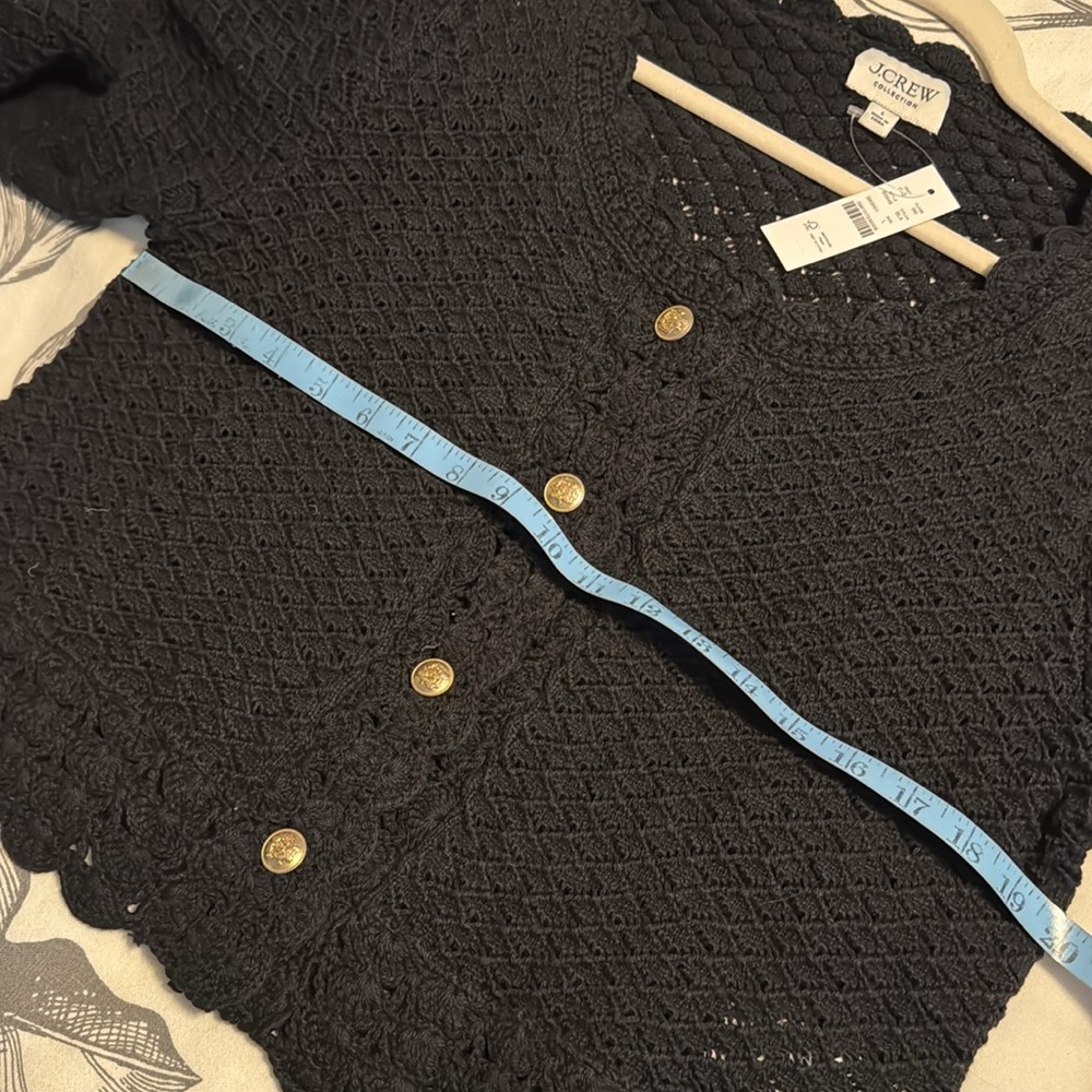 J.Crew Collection Crochet cropped cardigan sweater BS948 - Picture 5 of 12